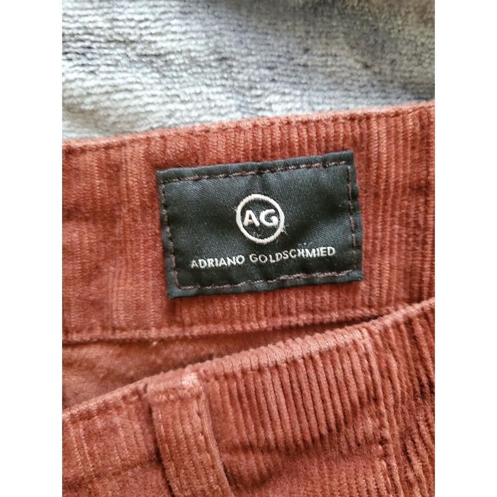 AG The Quinne High Rise Paneled Cropped Flair Jeans Size 27 Rich Crimson Raw Hem - Picture 11 of 16